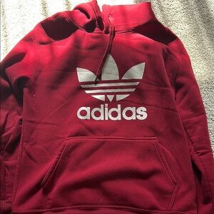 Adidas Maroon Hoodie with White Logo